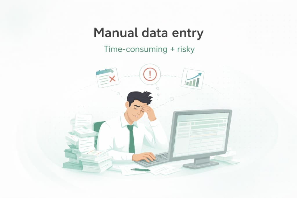 Manual data entry — time-consuming and risky